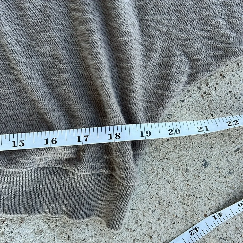 Vince Taupe Slub Knit Cotton Slouchy Hooded Sweater Size Small - Picture 6 of 8